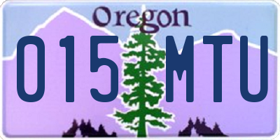 OR license plate 015MTU