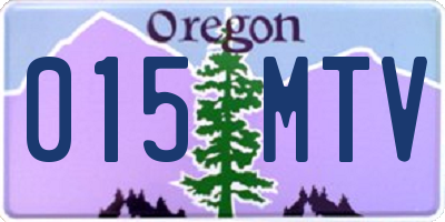 OR license plate 015MTV