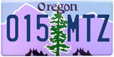 OR license plate 015MTZ