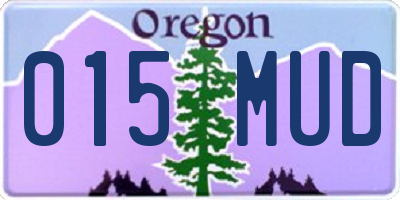 OR license plate 015MUD
