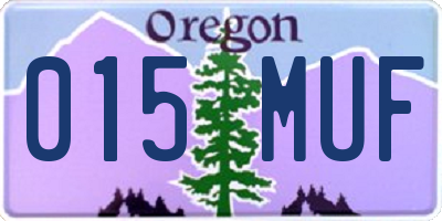 OR license plate 015MUF