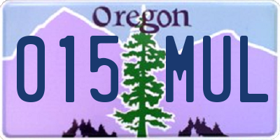 OR license plate 015MUL