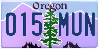 OR license plate 015MUN