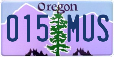 OR license plate 015MUS