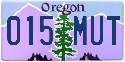 OR license plate 015MUT