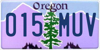 OR license plate 015MUV