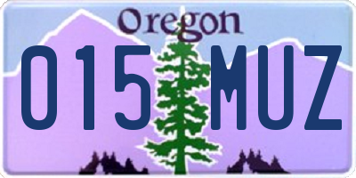 OR license plate 015MUZ