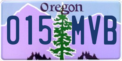 OR license plate 015MVB