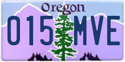 OR license plate 015MVE