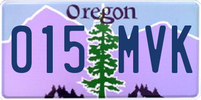 OR license plate 015MVK