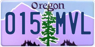 OR license plate 015MVL
