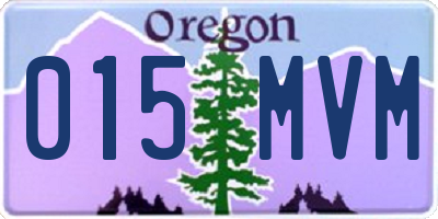 OR license plate 015MVM