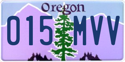 OR license plate 015MVV