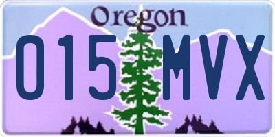 OR license plate 015MVX