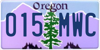 OR license plate 015MWC