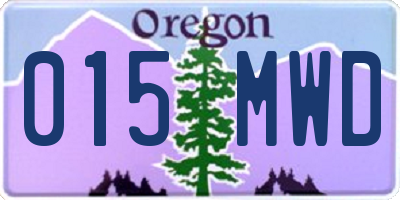 OR license plate 015MWD