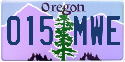 OR license plate 015MWE