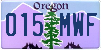 OR license plate 015MWF