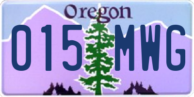 OR license plate 015MWG