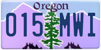 OR license plate 015MWI