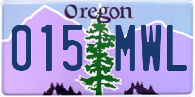 OR license plate 015MWL