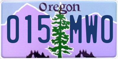 OR license plate 015MWO