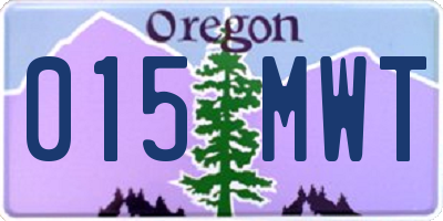 OR license plate 015MWT