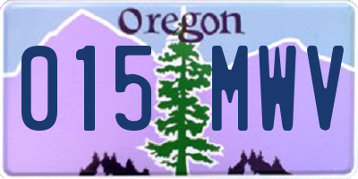 OR license plate 015MWV