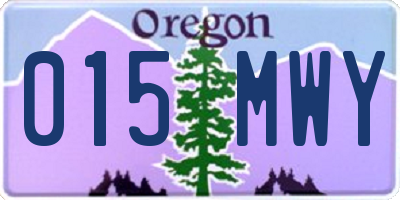 OR license plate 015MWY