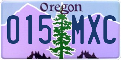 OR license plate 015MXC