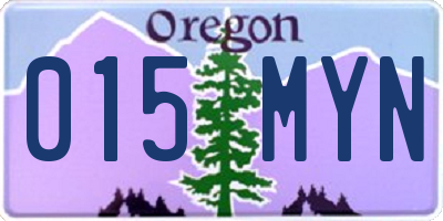OR license plate 015MYN