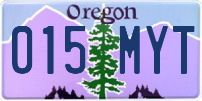 OR license plate 015MYT