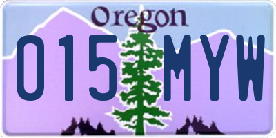 OR license plate 015MYW