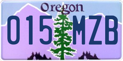 OR license plate 015MZB