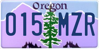 OR license plate 015MZR