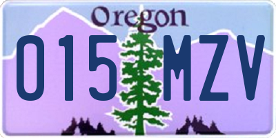 OR license plate 015MZV