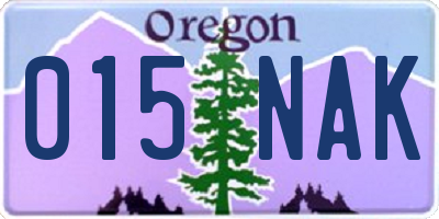 OR license plate 015NAK