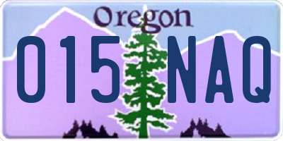 OR license plate 015NAQ