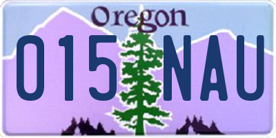 OR license plate 015NAU