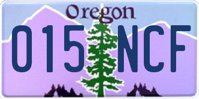 OR license plate 015NCF