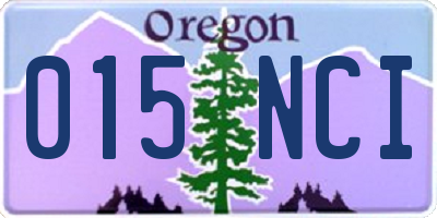 OR license plate 015NCI