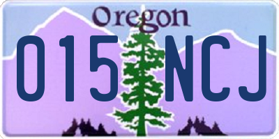 OR license plate 015NCJ