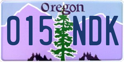 OR license plate 015NDK