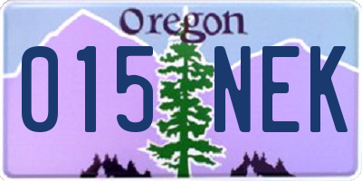 OR license plate 015NEK