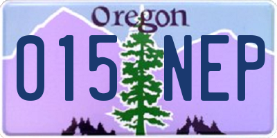 OR license plate 015NEP