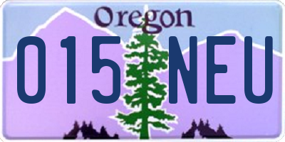 OR license plate 015NEU