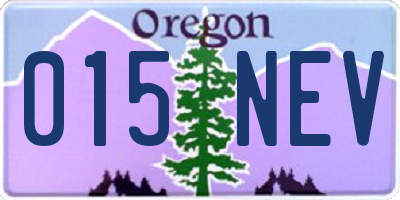 OR license plate 015NEV