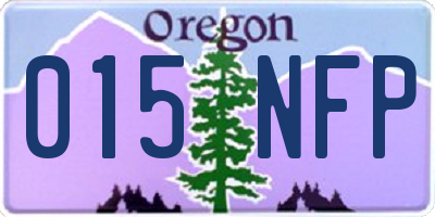 OR license plate 015NFP