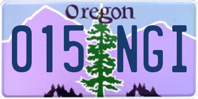 OR license plate 015NGI