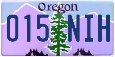 OR license plate 015NIH